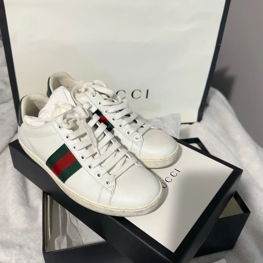 Gucci Ace White Leather Sneakers Size 36 - Picture 6 of 6